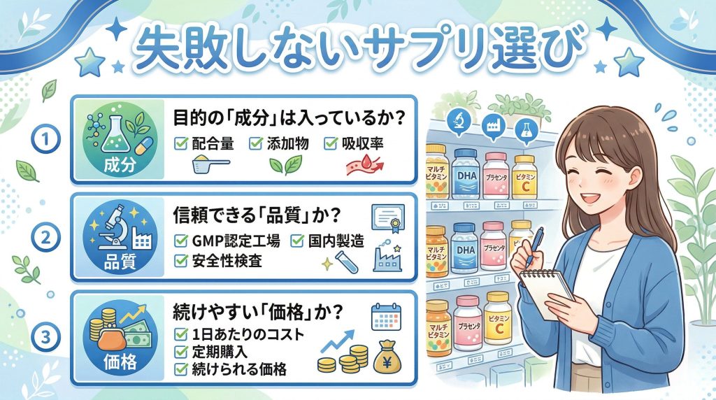 しじみサプリの選び方ポイント