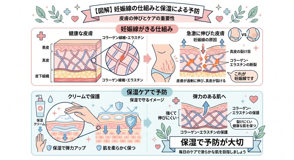 妊娠線予防のための保湿ケアを解説