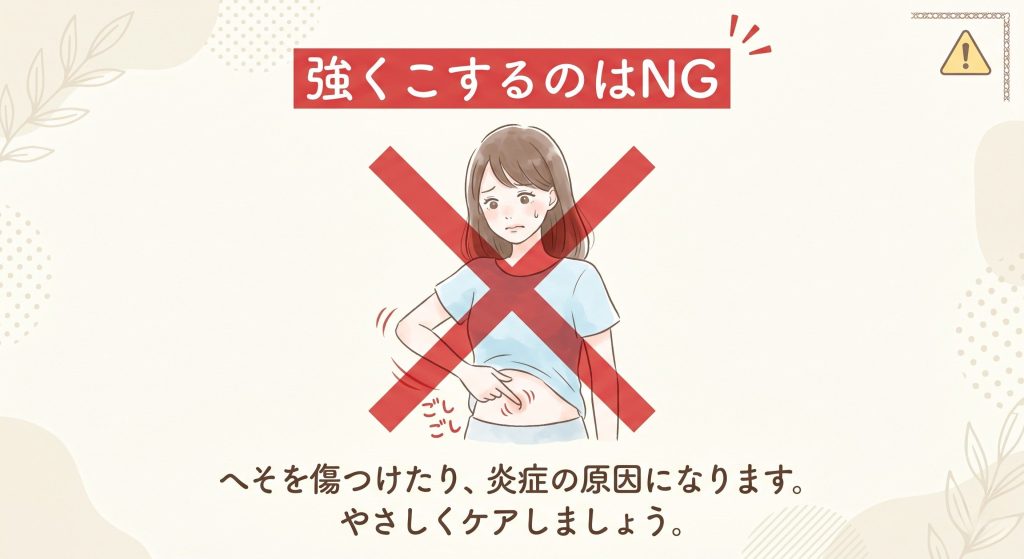 妊娠中にやってはいけないへそ掃除のNG例