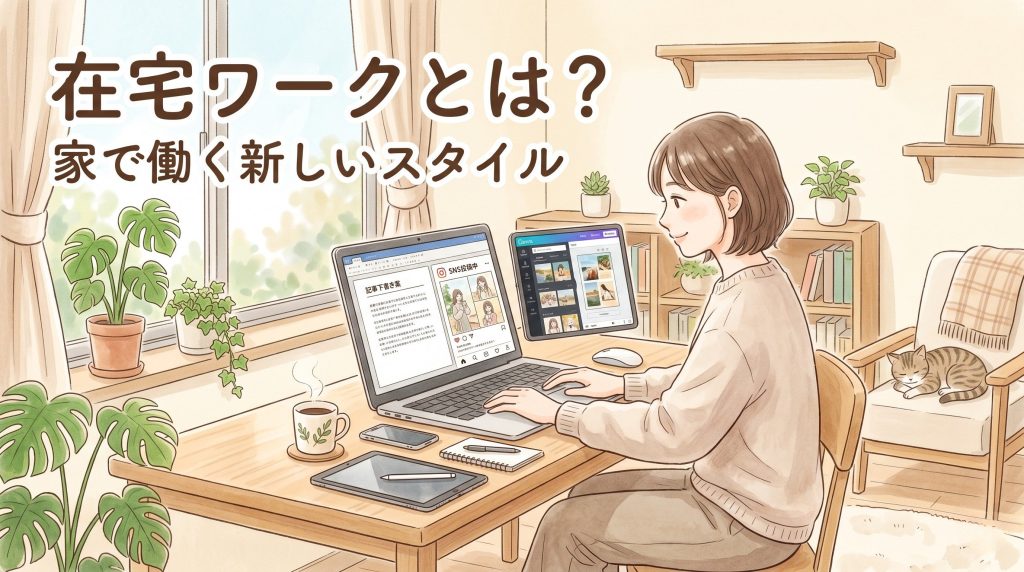 自宅でパソコンを使って働く在宅ワーク