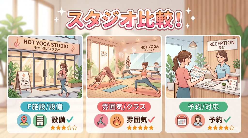 ホットヨガスタジオを比較