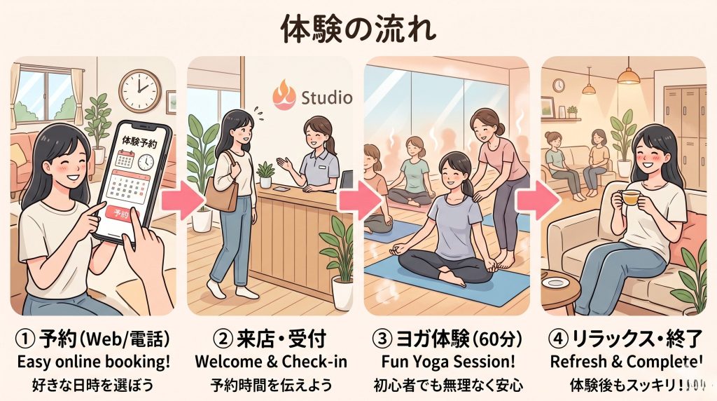 ホットヨガ体験の流れ