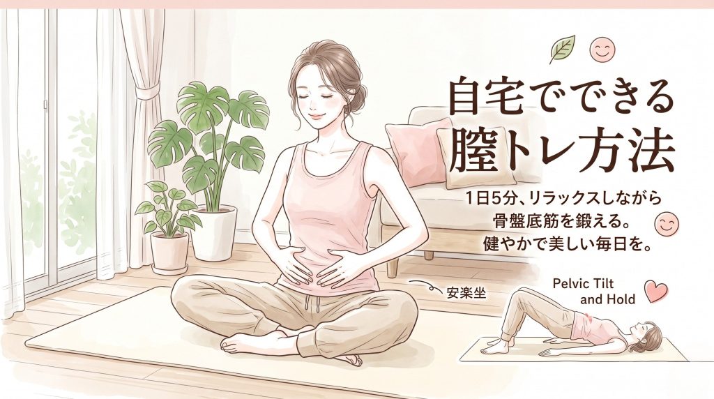 自宅で膣トレを行う女性