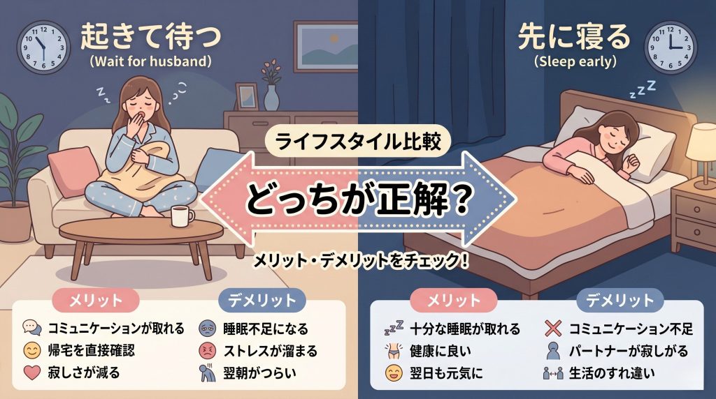 起きて待つか先に寝るかを比較