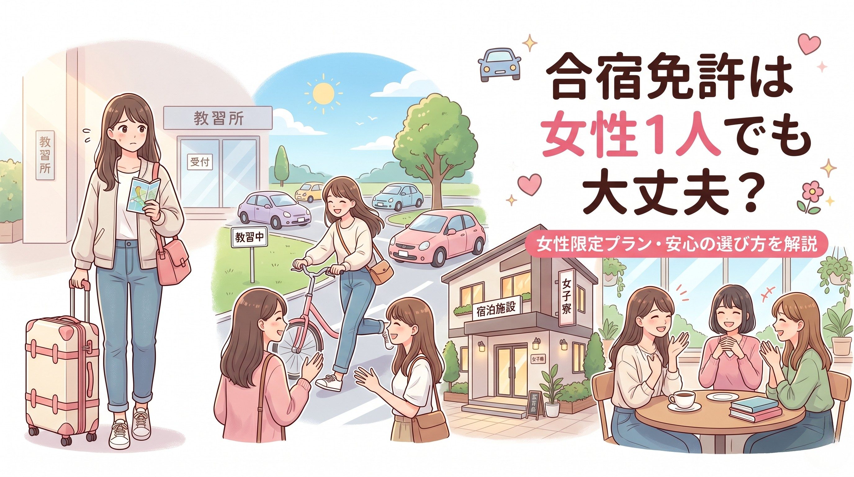 合宿免許は女性1人でも大丈夫？女性限定・安心できる選び方を徹底解説