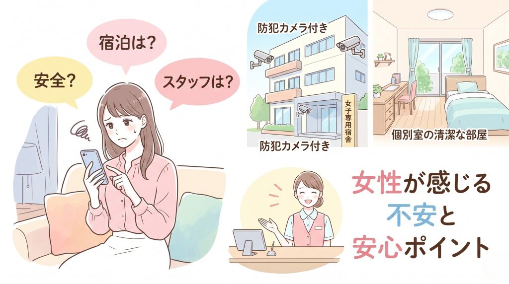 女性が合宿免許で感じる不安と安心ポイント