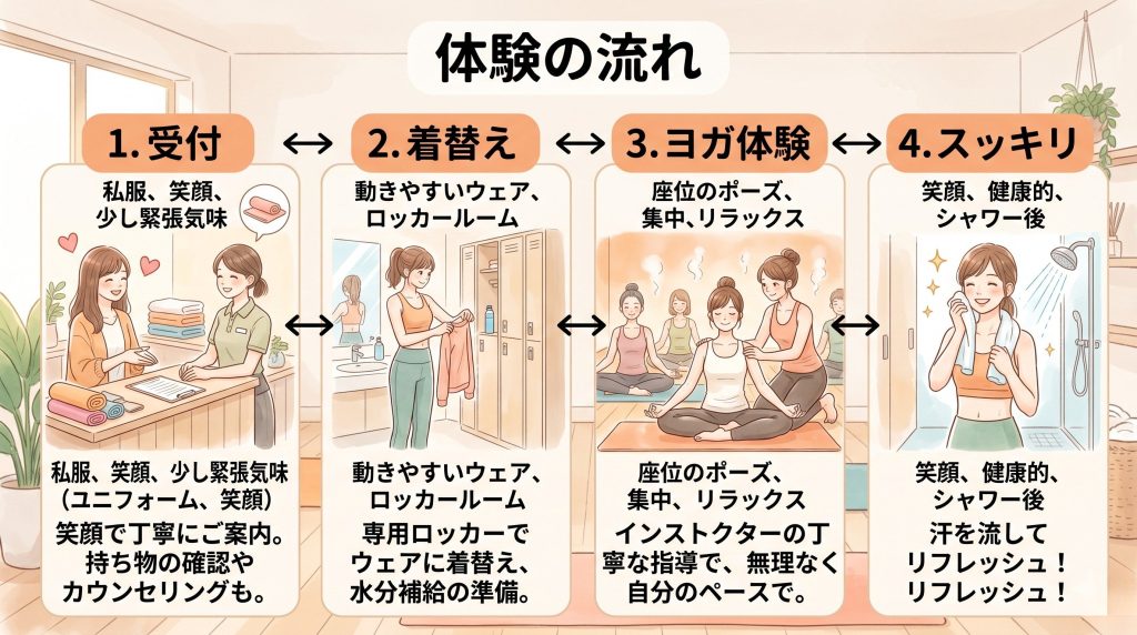 ホットヨガLAVA体験レッスンの流れ